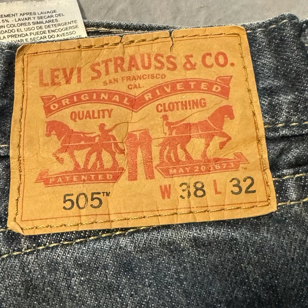 Levi's 505 Regular Fit Men's Jeans 38x30 100%‎ Cotton Blue ***See Description***